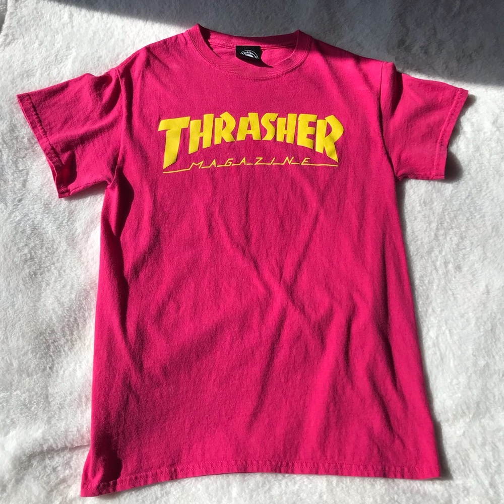 Thrasher Pink and Yellow Short Sleeve Tee